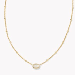 Kendra Scott mini Elisa gold necklace with mother of pearl pendant